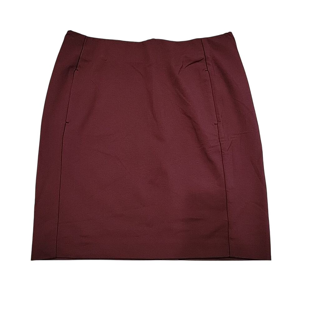 NWT J. Jill Stretch Knit Pencil Skirt Size M Petite Port Burgundy Maroon NEW